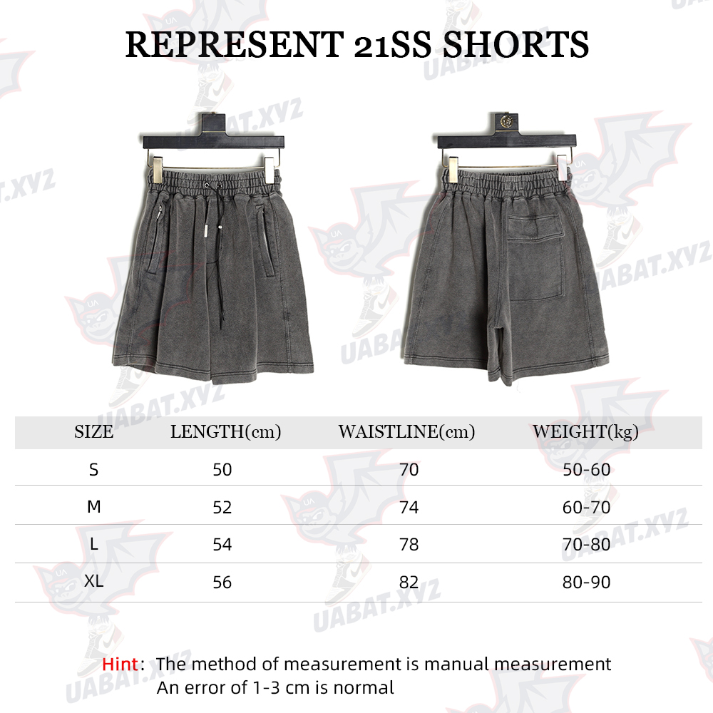 Represent 22ss High Street Zippered Wash Shorts TSK1