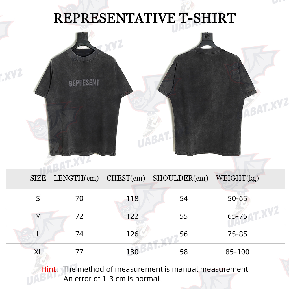 Represent Chest Embroidered Lettering Short Sleeve T-Shirt TSK1
