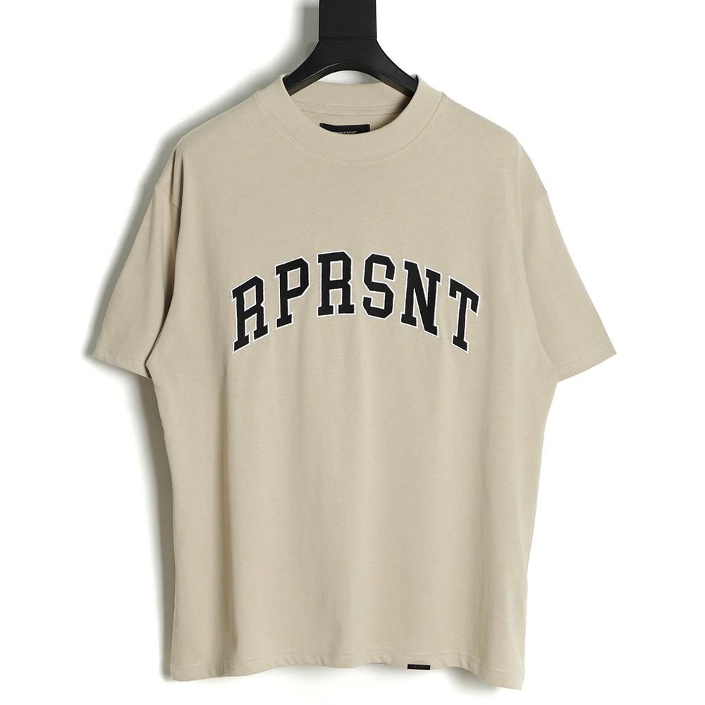 Represent Large Letter Embroidered Short Sleeve T-Shirt