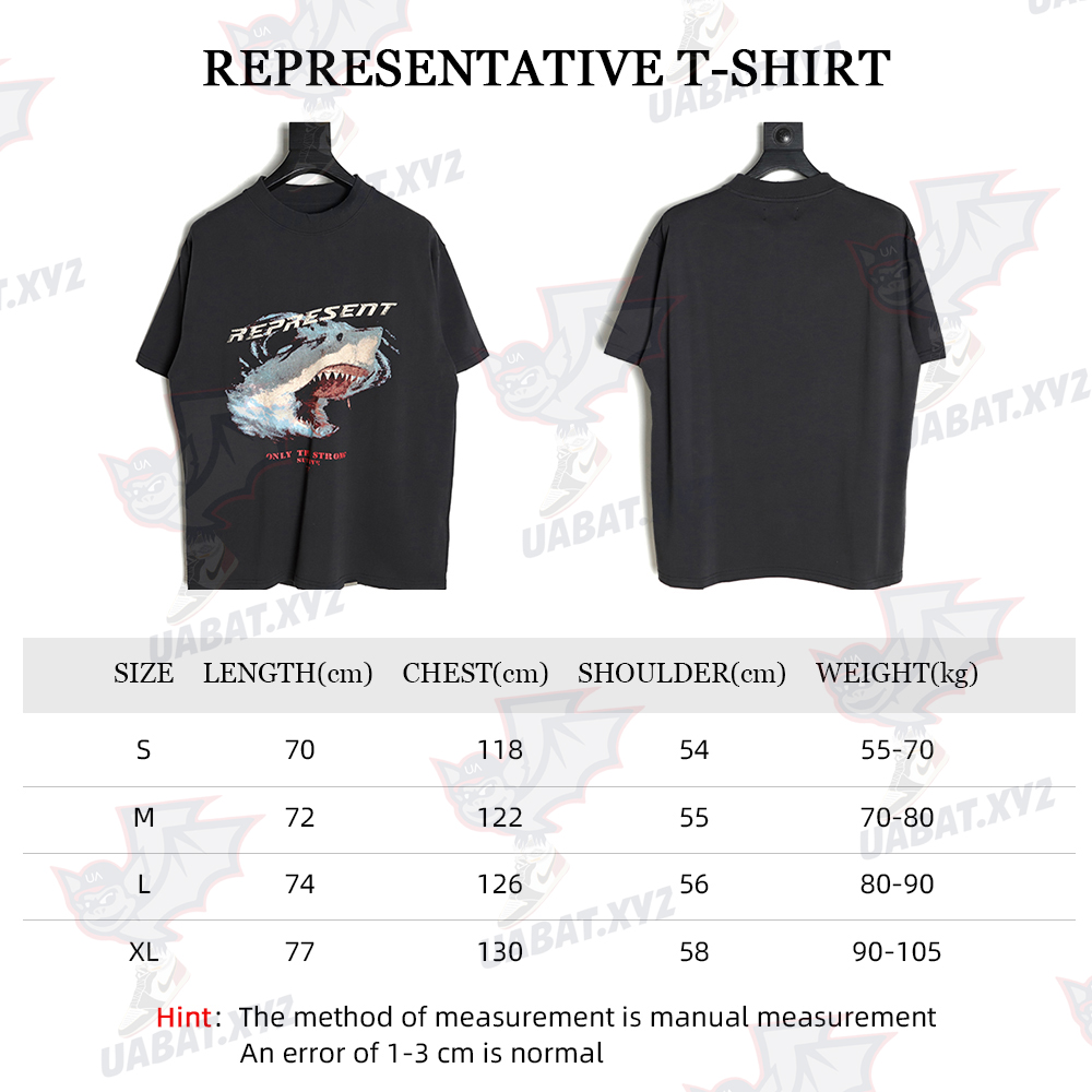 Represent Shark Distressed Wash Short Sleeves TSK1