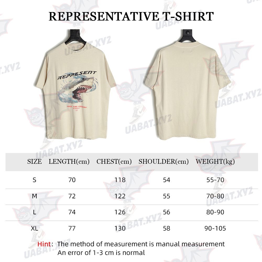 Represent Shark Distressed Wash Short Sleeves