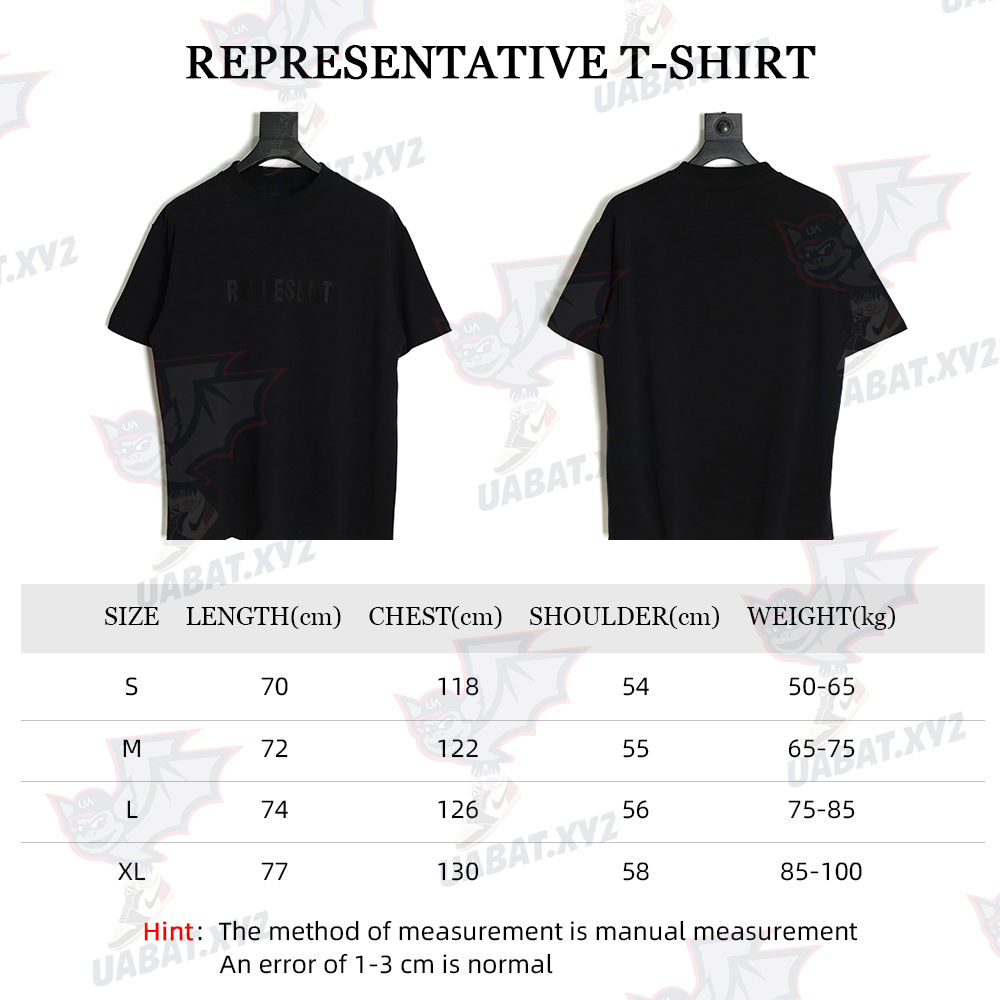 Represent Chest Embroidered Lettering Short Sleeve T-Shirt TSK2