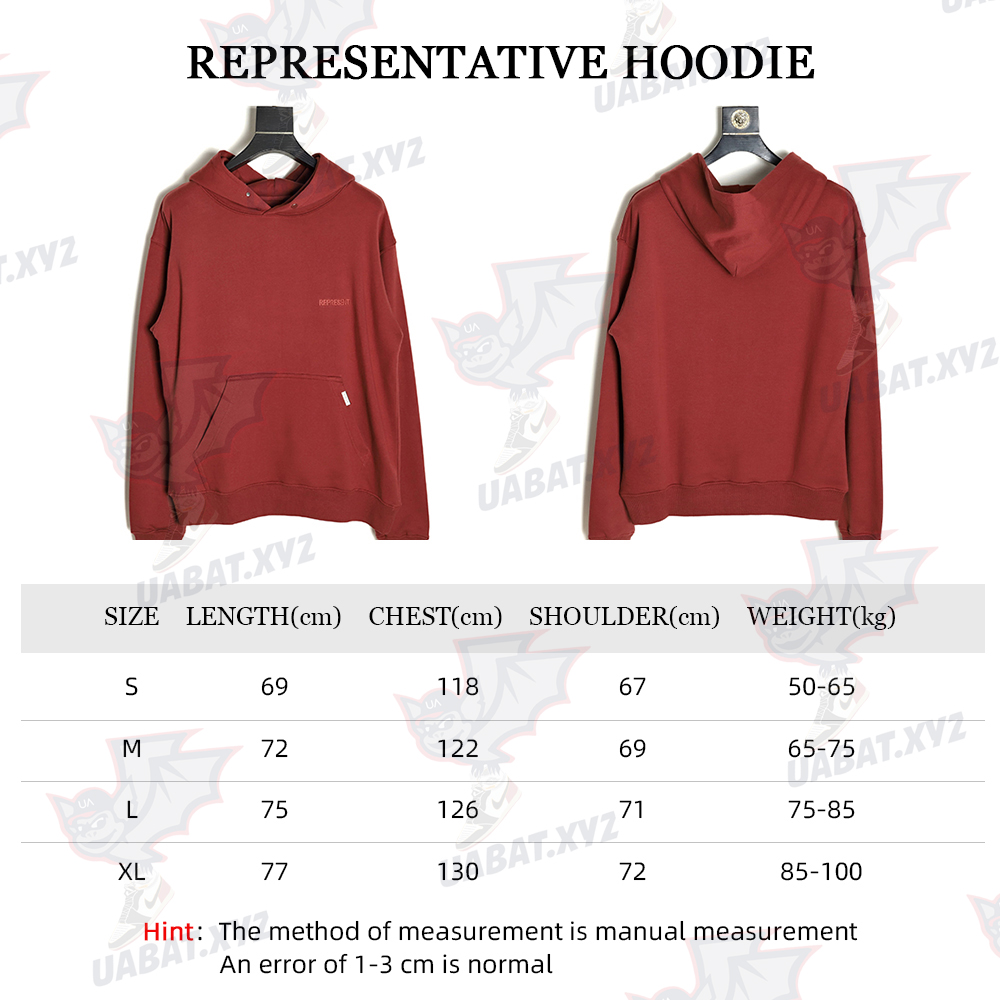 Represent 22FW Chest Letter Embroidered Hoodie TSK1