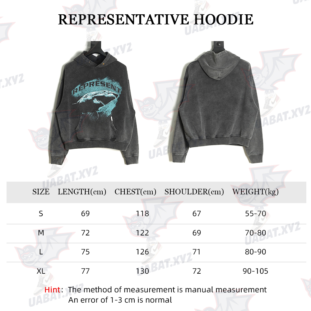Represent 21FW Blue Shark Hoodie