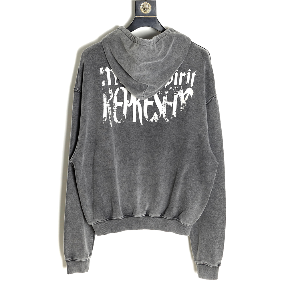 Represent Washed Alphabet Distressed Destroyed Hoodie
