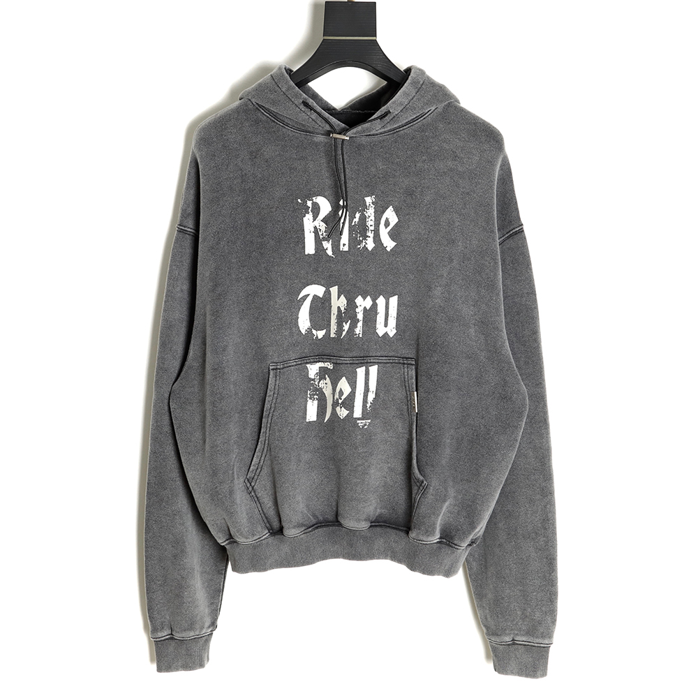 Represent Washed Alphabet Distressed Destroyed Hoodie