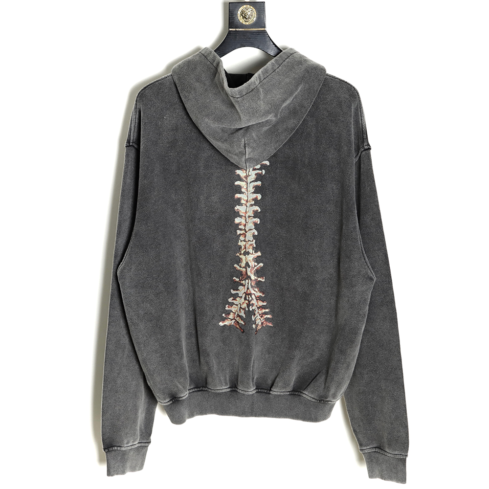 Represent 21FW Washed Distressed Skeleton Zip Jacket