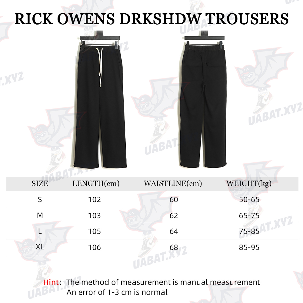 Rick Owens DRKSHDW 21FW RO dark high street straight casual trousers