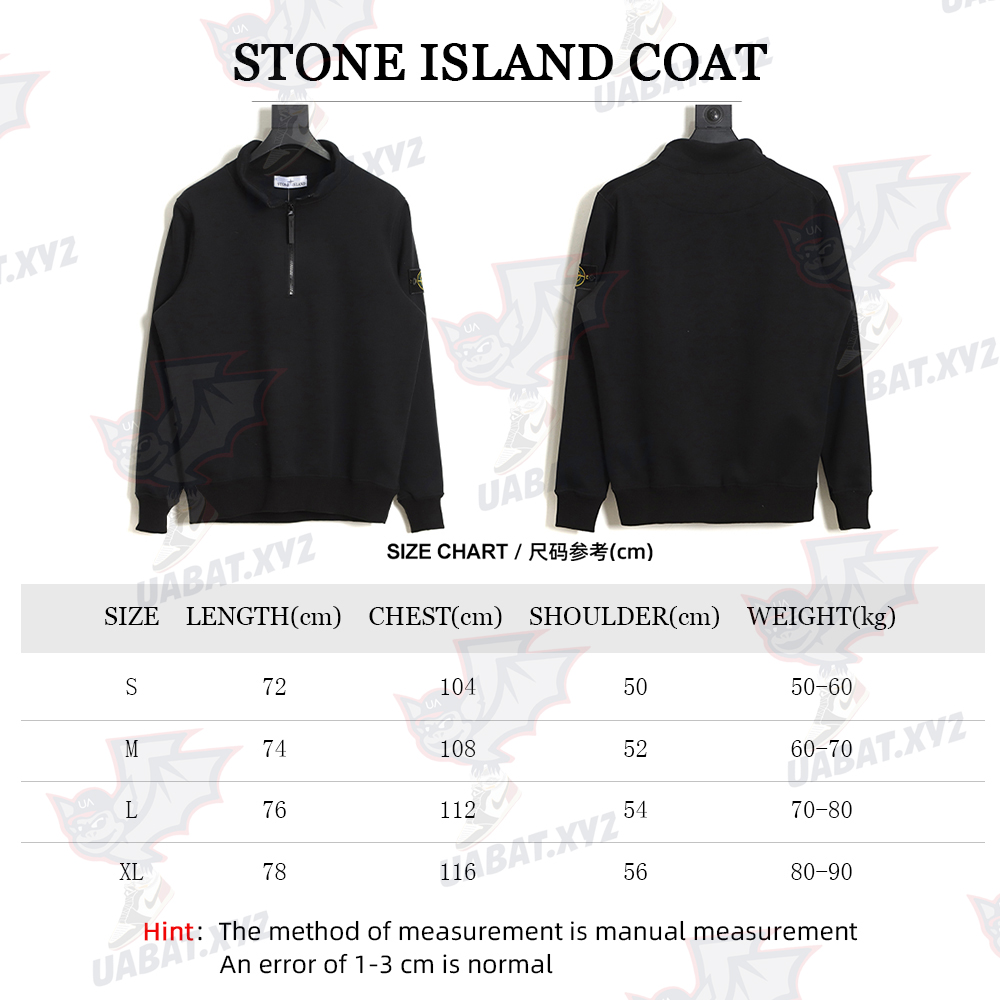 STONE ISLAND stand collar half zipper mink velvet longleeved sweater