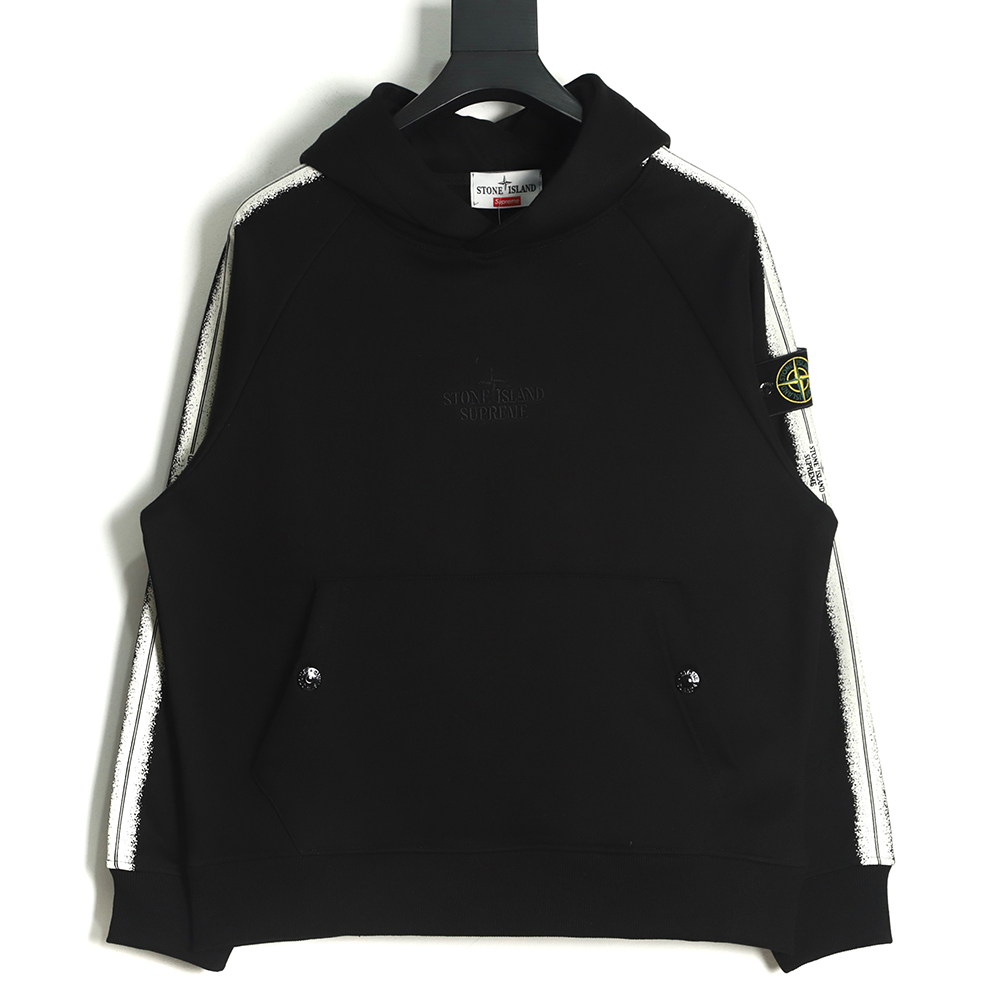 Supreme SS22 Week12 X Stone Island Co-branded Side Pattern Hooded Plus Fleece Sweater