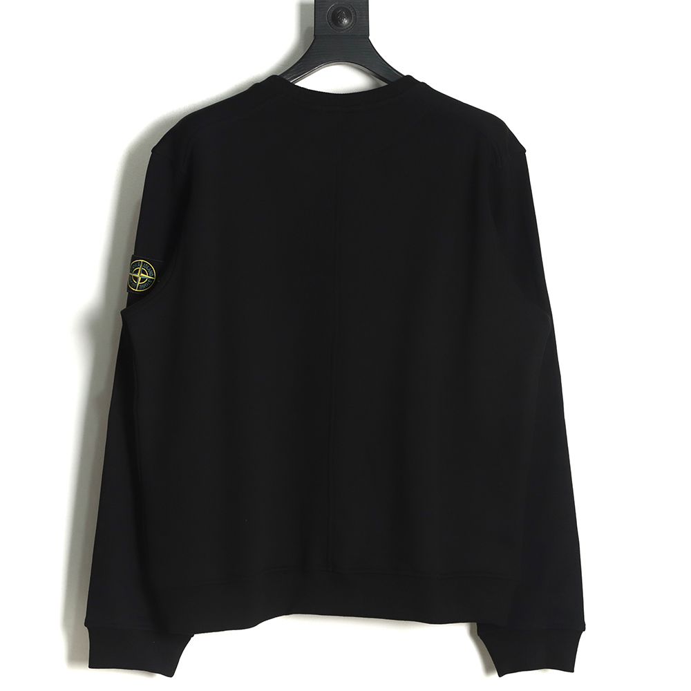 Stone Island Chest Pocket Logo Terry Crew Neck Sweatshirt