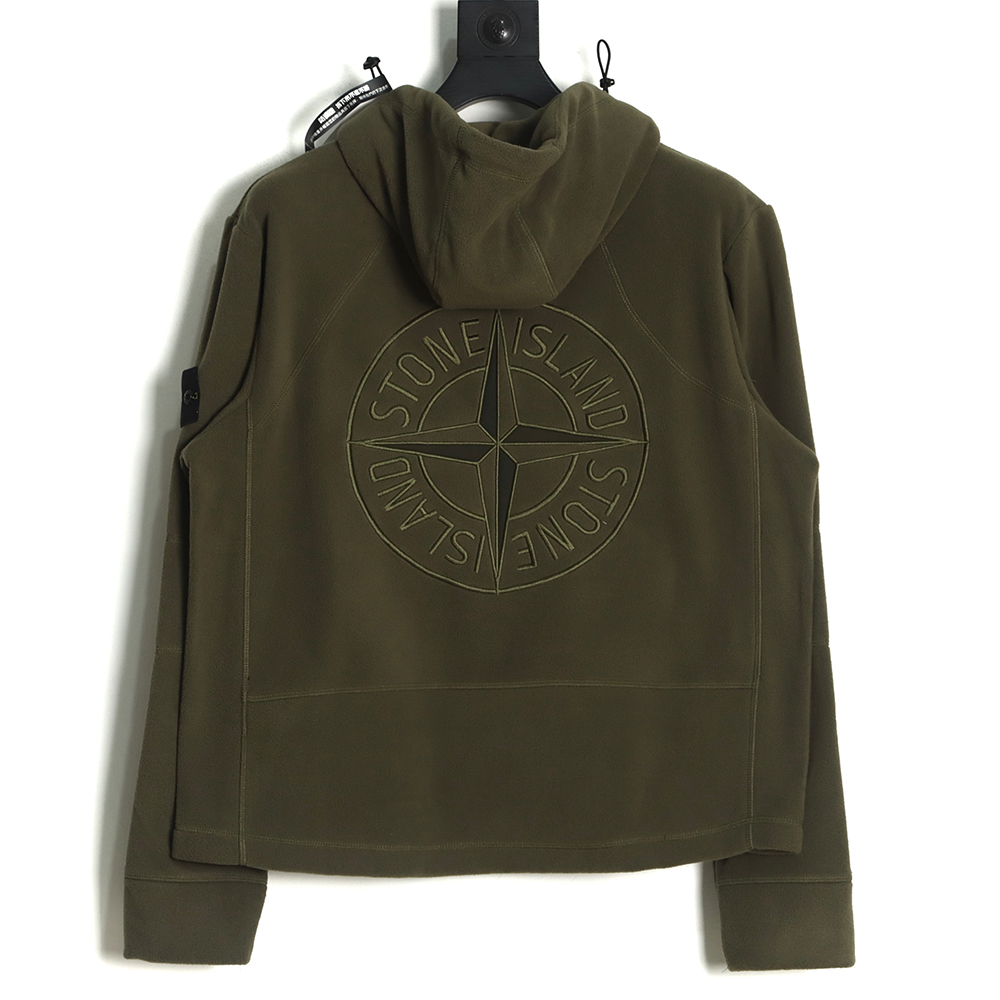 Stone Island 22FW back compass embroidery lambswool zipper jacket