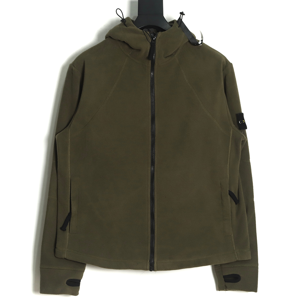 Stone Island 22FW back compass embroidery lambswool zipper jacket