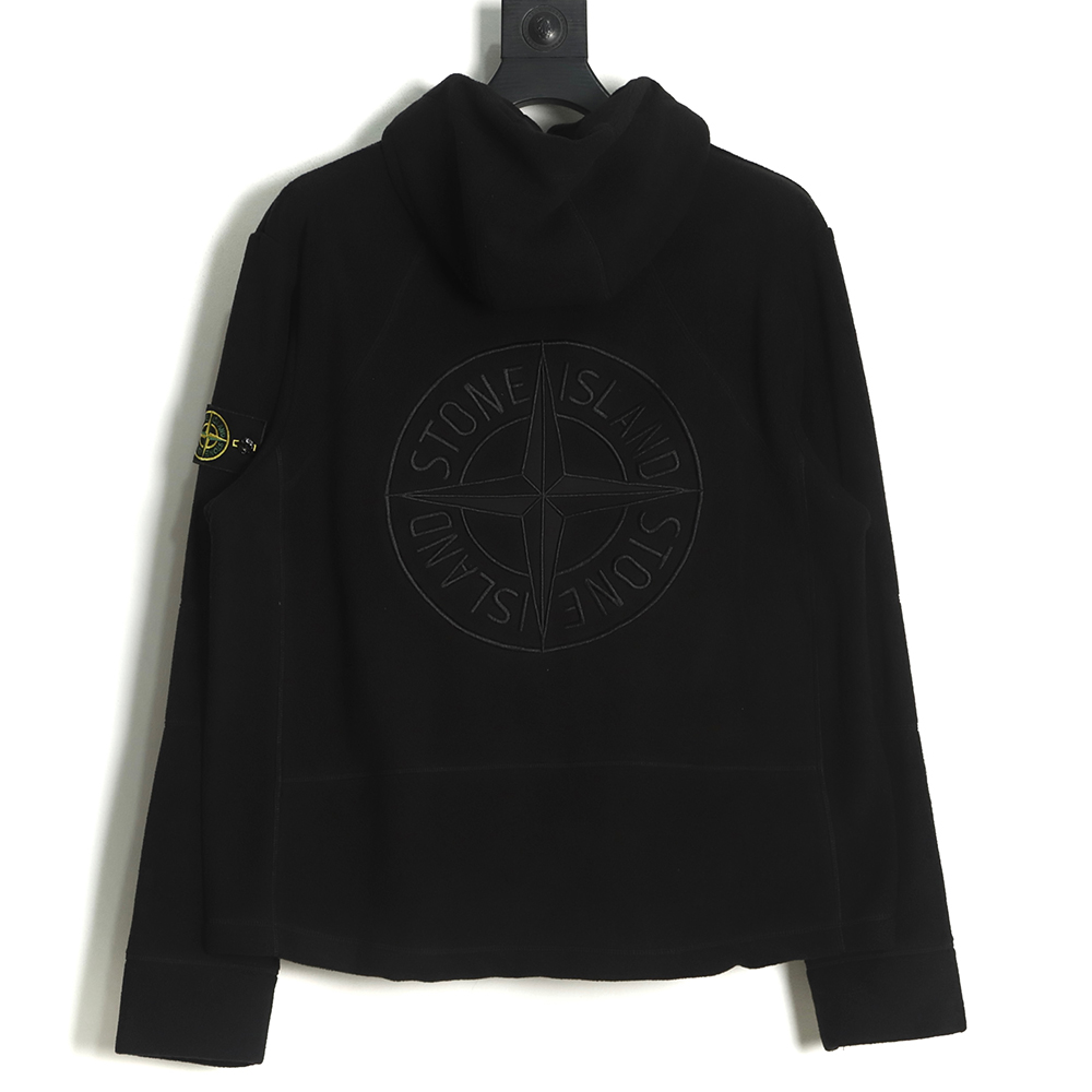 Stone Island 22FW back compass embroidery lambswool zipper jacket TSK1