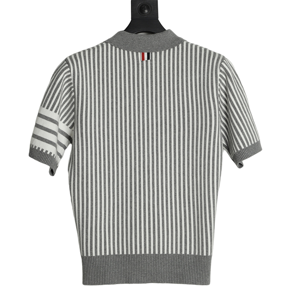 THOM BMOMTHE 22ss striped short sleeve polo shirt