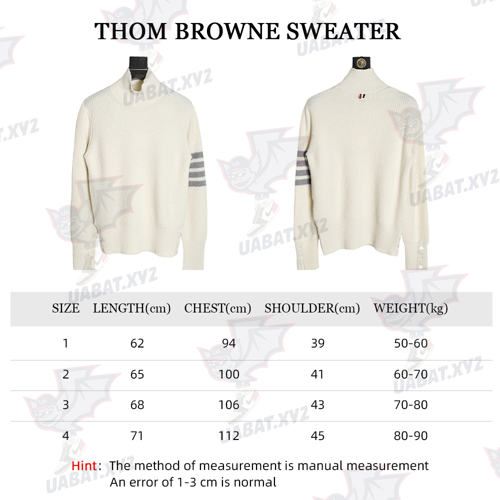 THOM BROWNE Wool turtleneck four-bar sweater