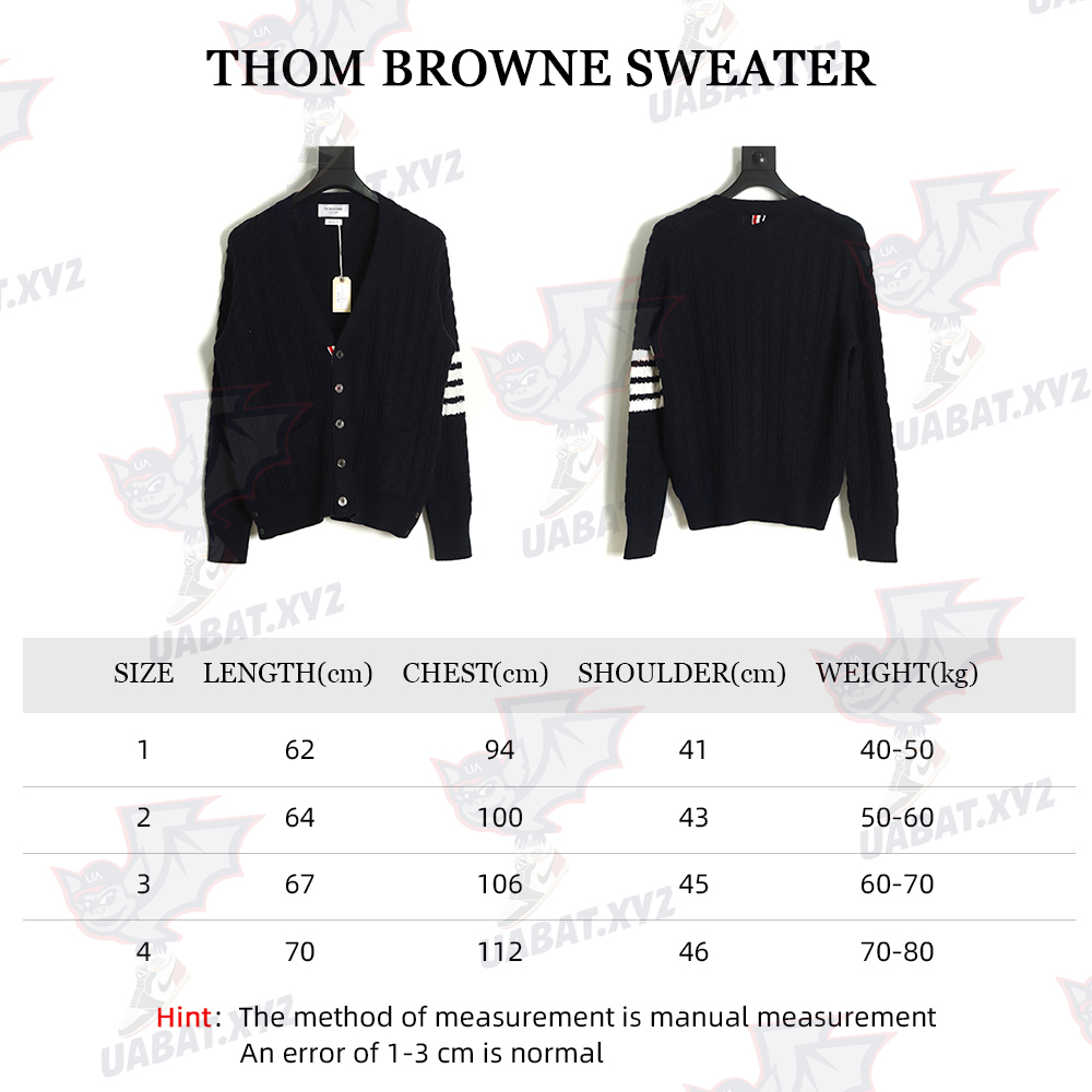 Thom Browne 22FW Four Cable Cardigan TSK2