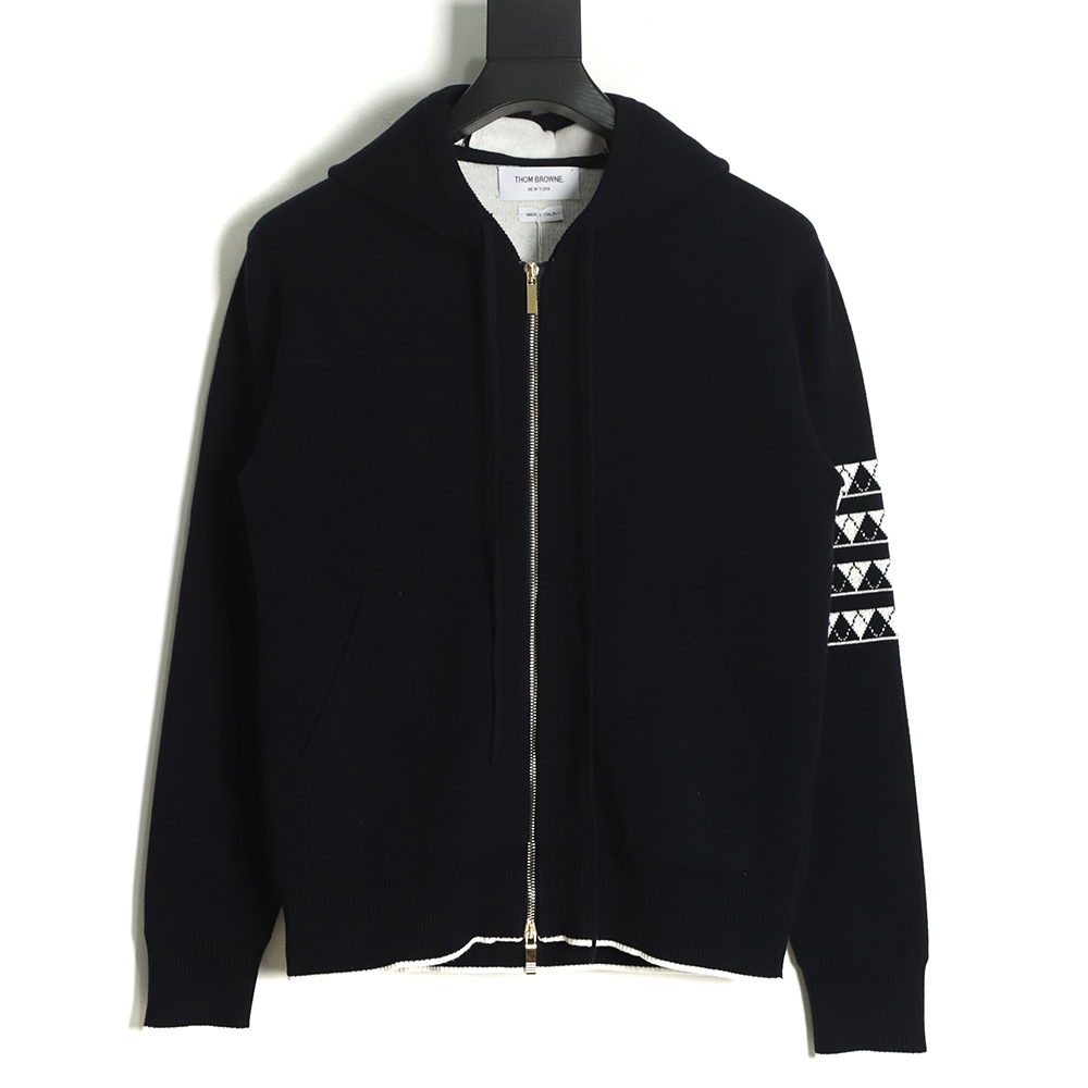 Thom Browne 22FW Diamond Dachshund Hooded Knit Jacket TSK1