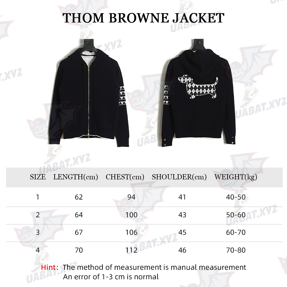 Thom Browne 22FW Diamond Dachshund Hooded Knit Jacket TSK1