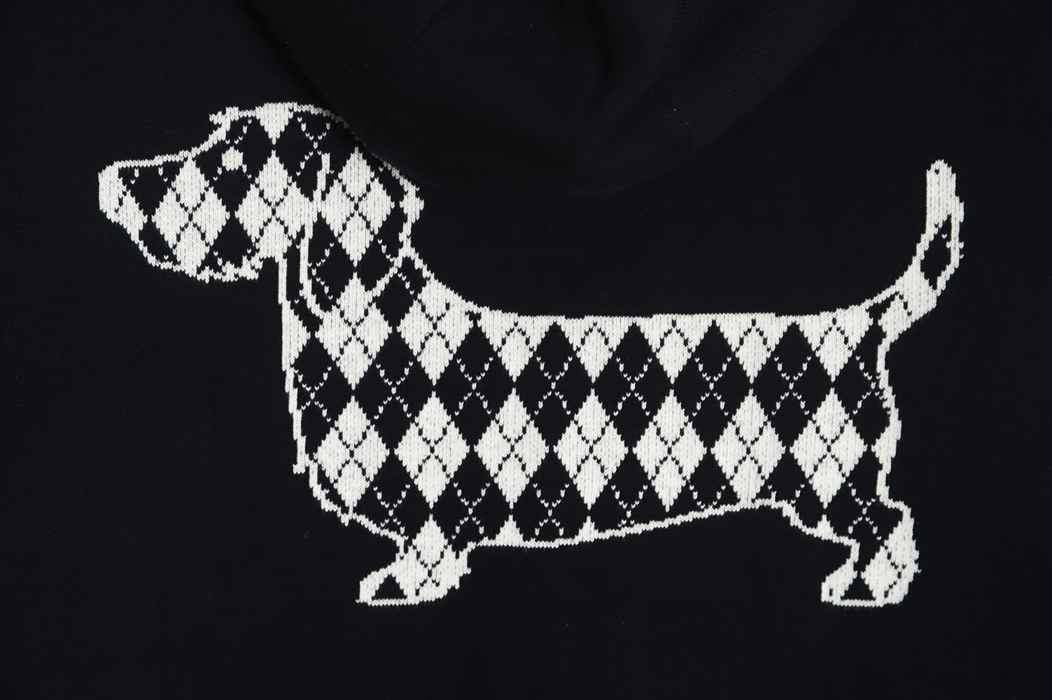 Thom Browne 22FW Diamond Dachshund Hooded Knit Jacket TSK1