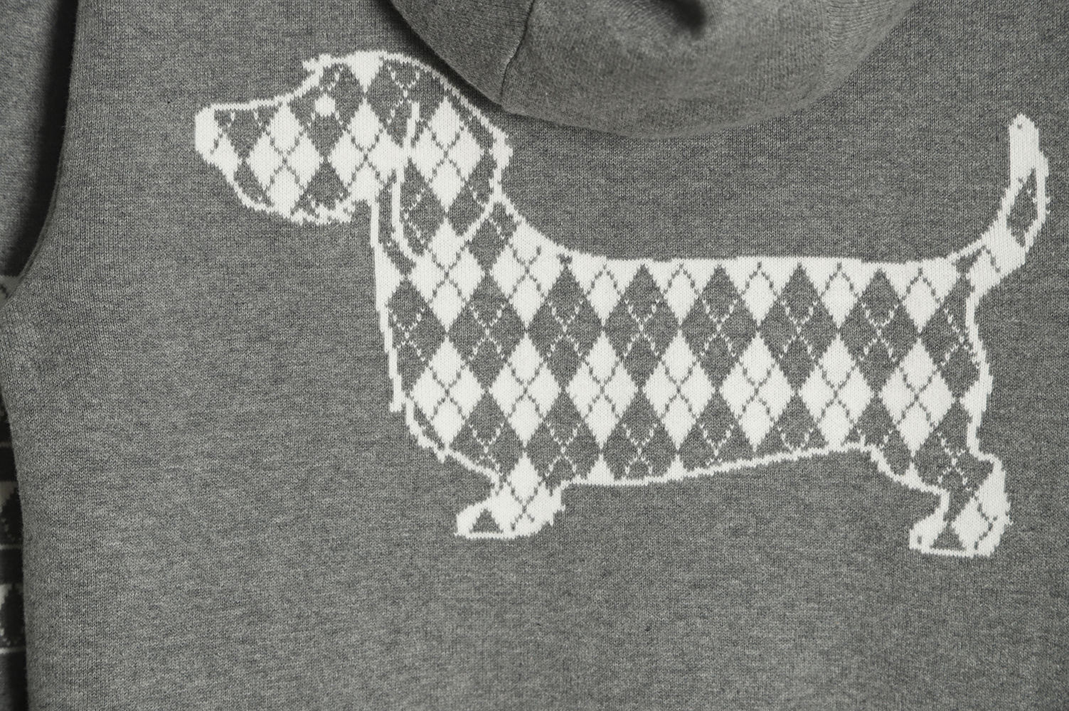 Thom Browne 22FW Diamond Dachshund Hooded Knit Jacket