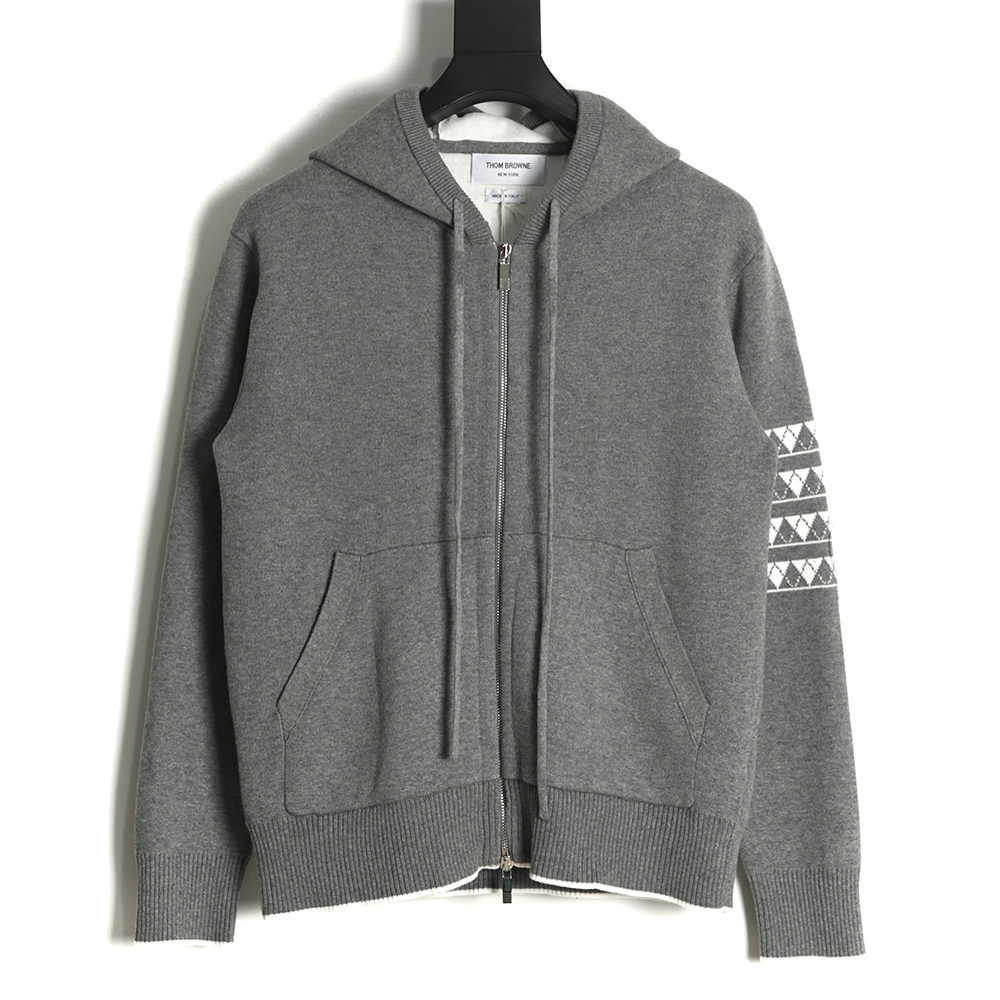 Thom Browne 22FW Diamond Dachshund Hooded Knit Jacket
