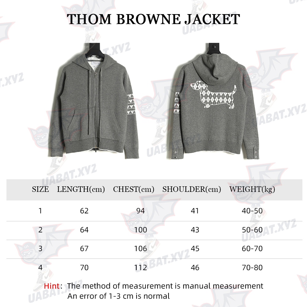 Thom Browne 22FW Diamond Dachshund Hooded Knit Jacket