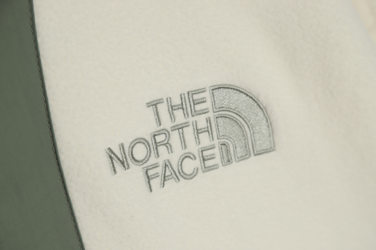 The North Face lambswool fleece patchwork jacket
