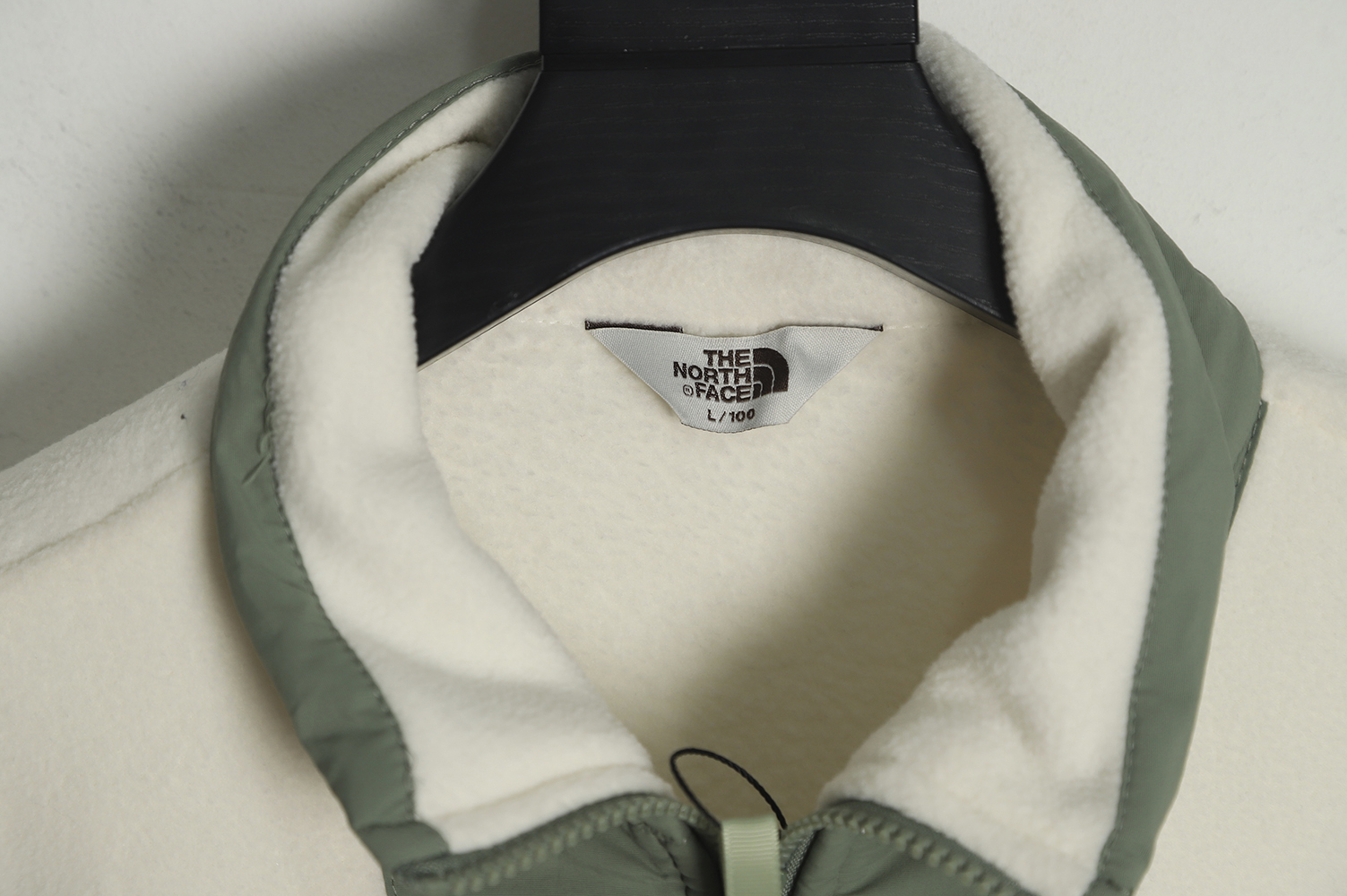 The North Face lambswool fleece patchwork jacket