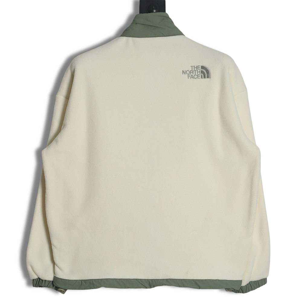 The North Face lambswool fleece patchwork jacket