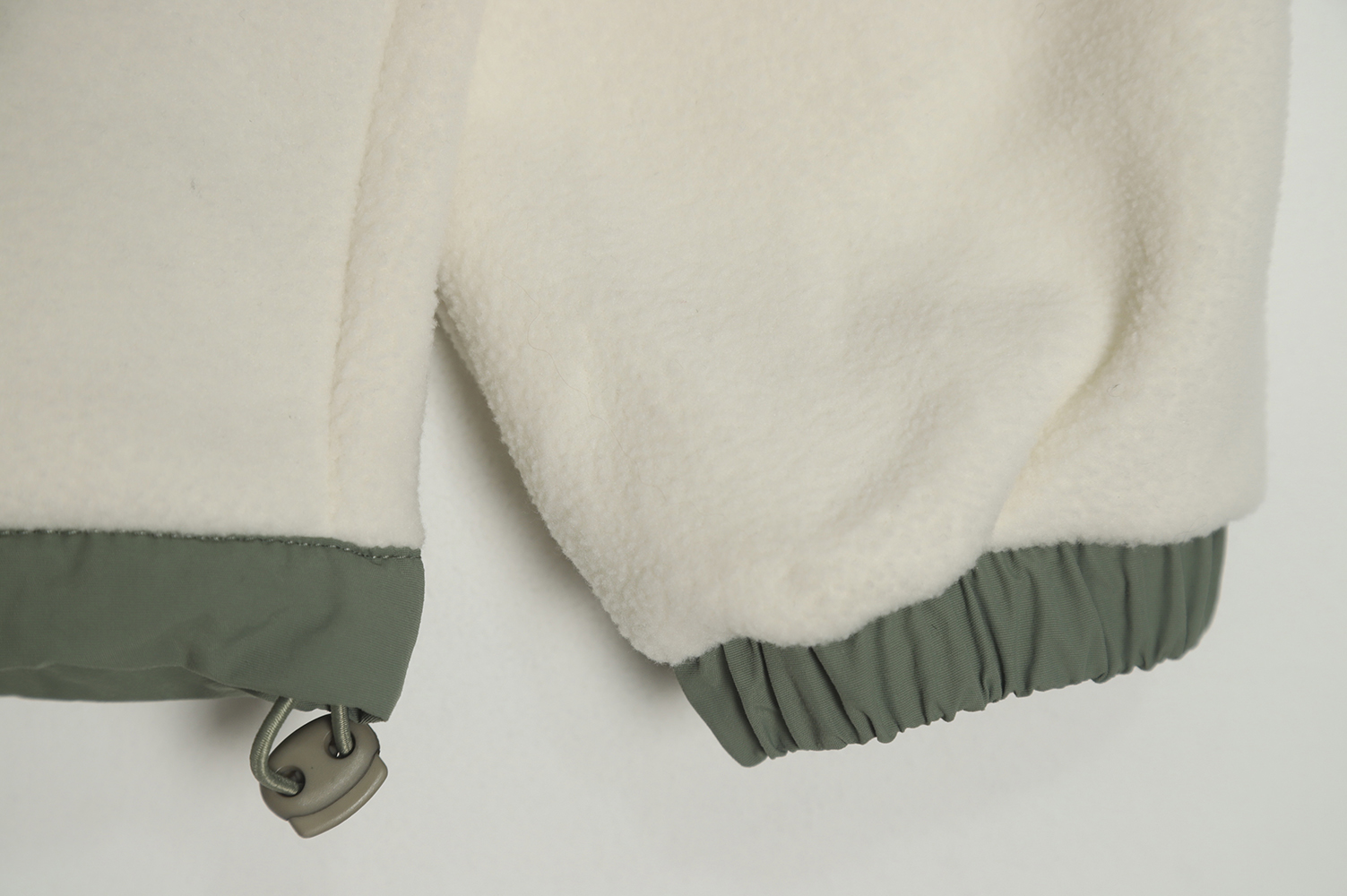 The North Face lambswool fleece patchwork jacket