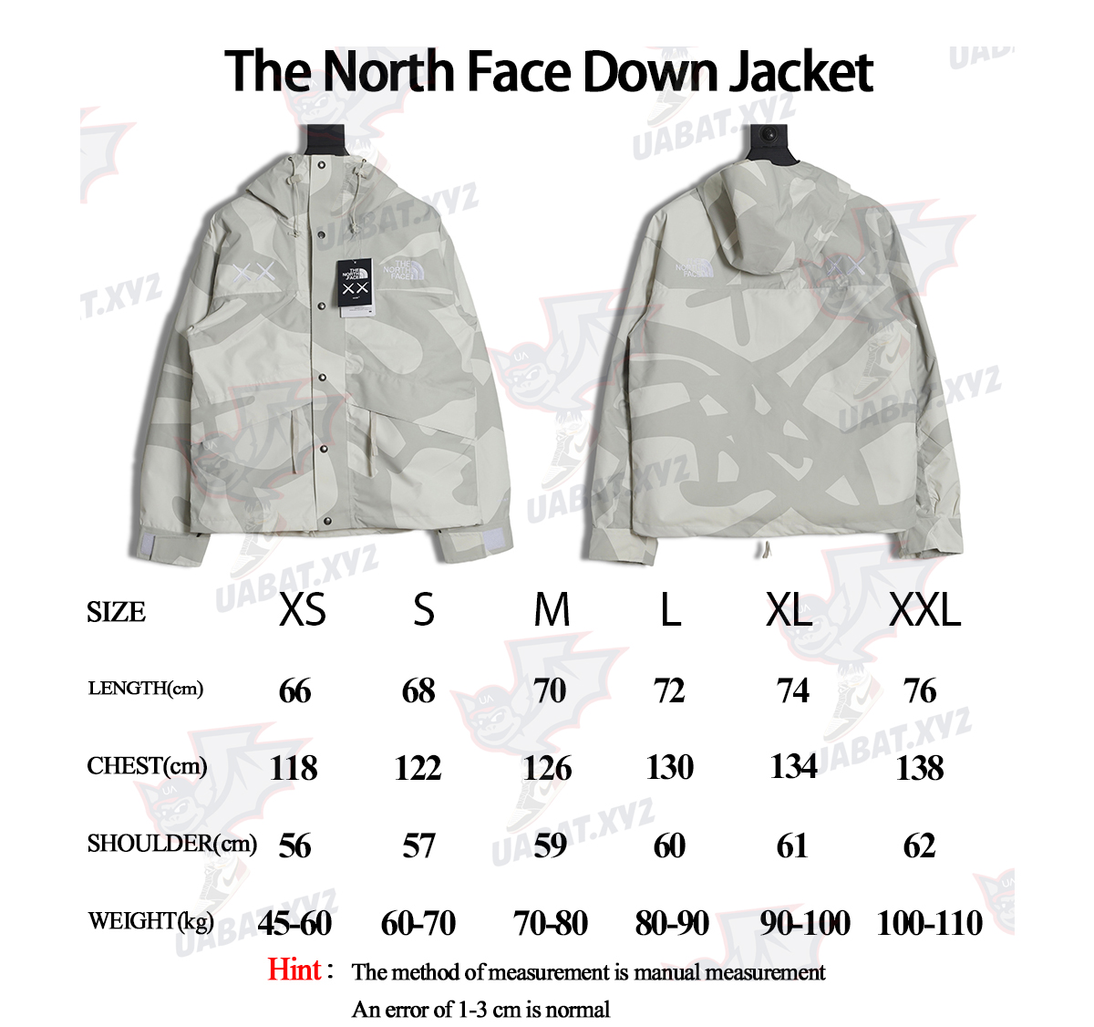 THE NORTH FACE x XX KAWS joint FW22 outdoor color matching hard shell hooded jacket