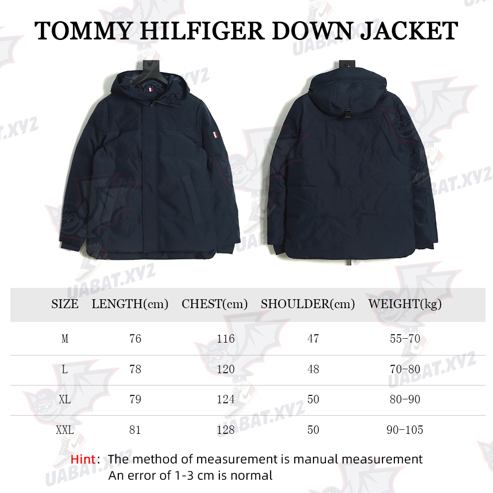 Tommy Hilfiger Rubberized Logo Drawstring Down Jacket