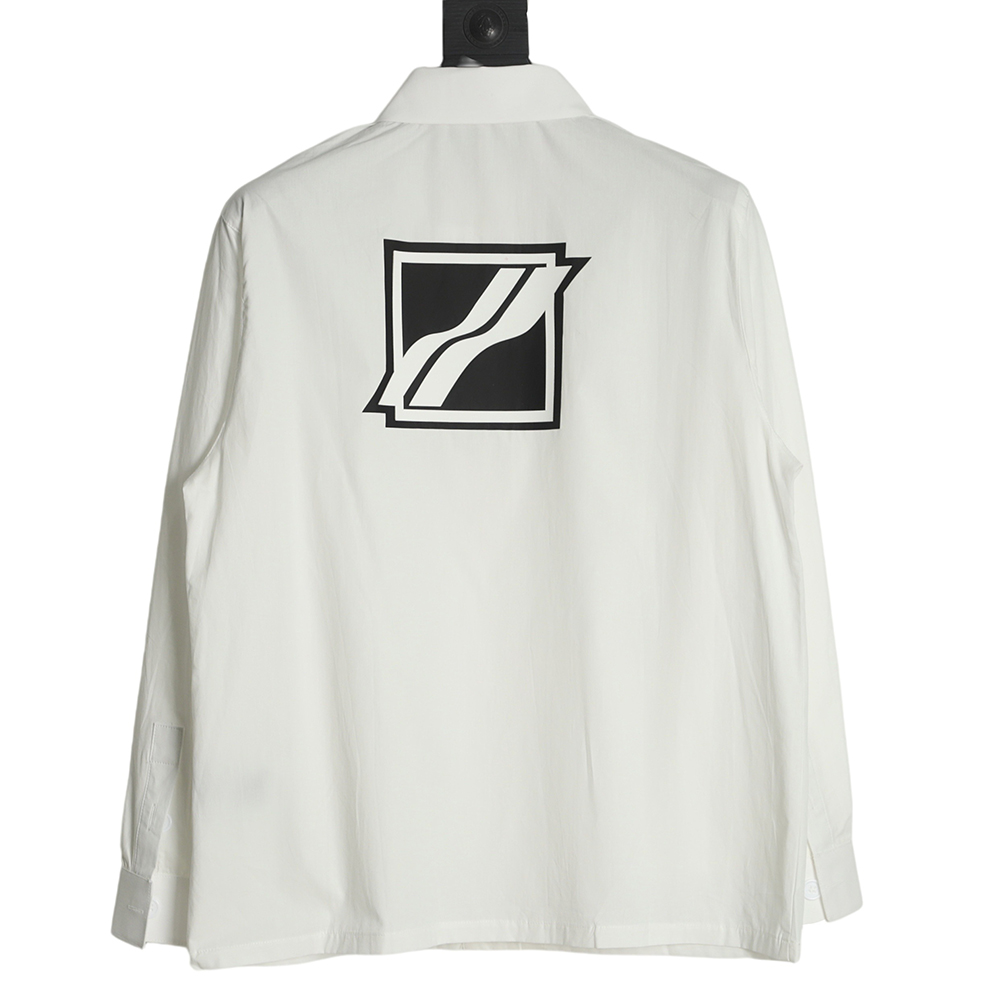 WE11 DONE 22FW square logo large pocket shirt