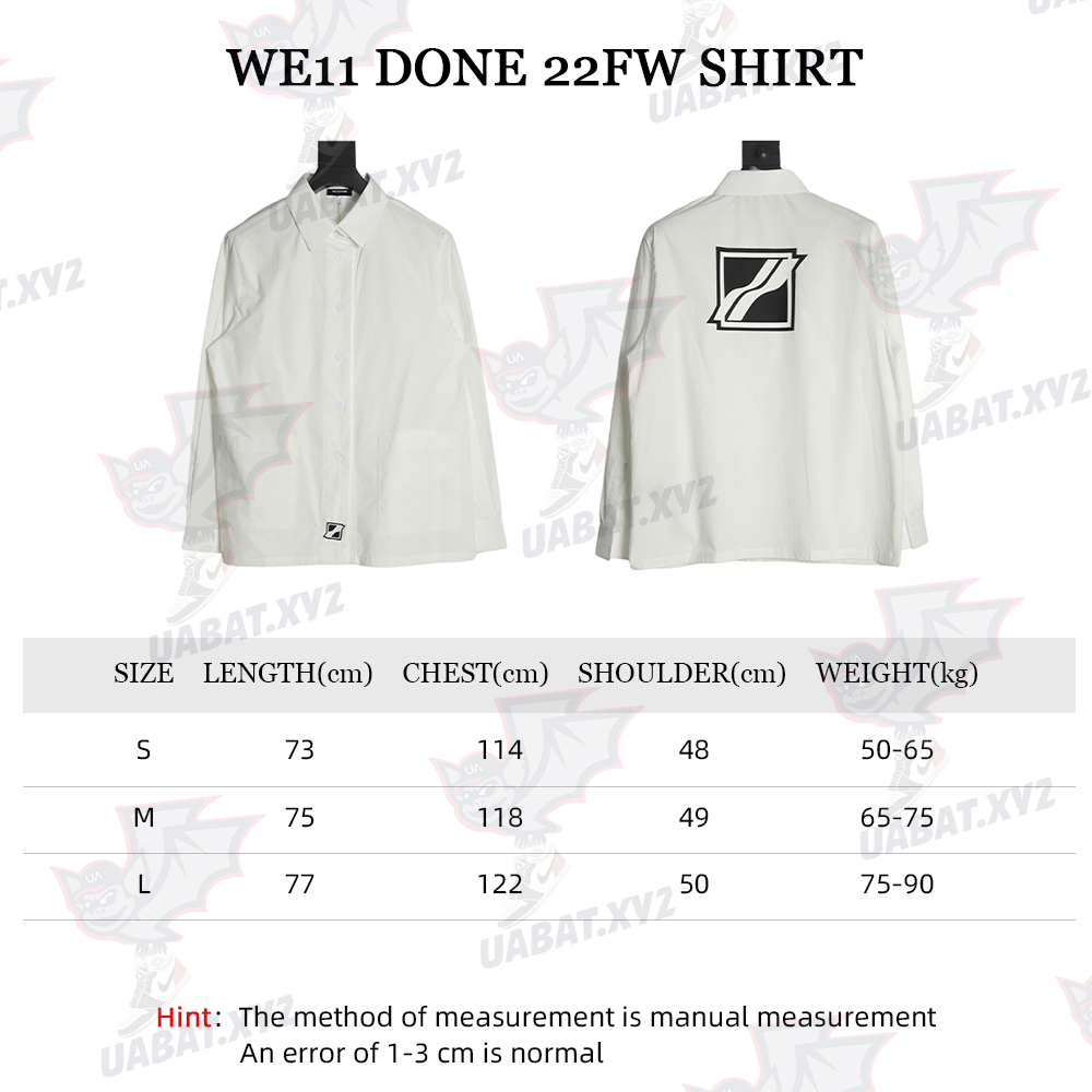 WE11 DONE 22FW square logo large pocket shirt