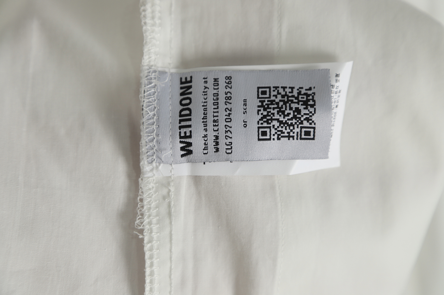 WE11 DONE 22FW square logo large pocket shirt