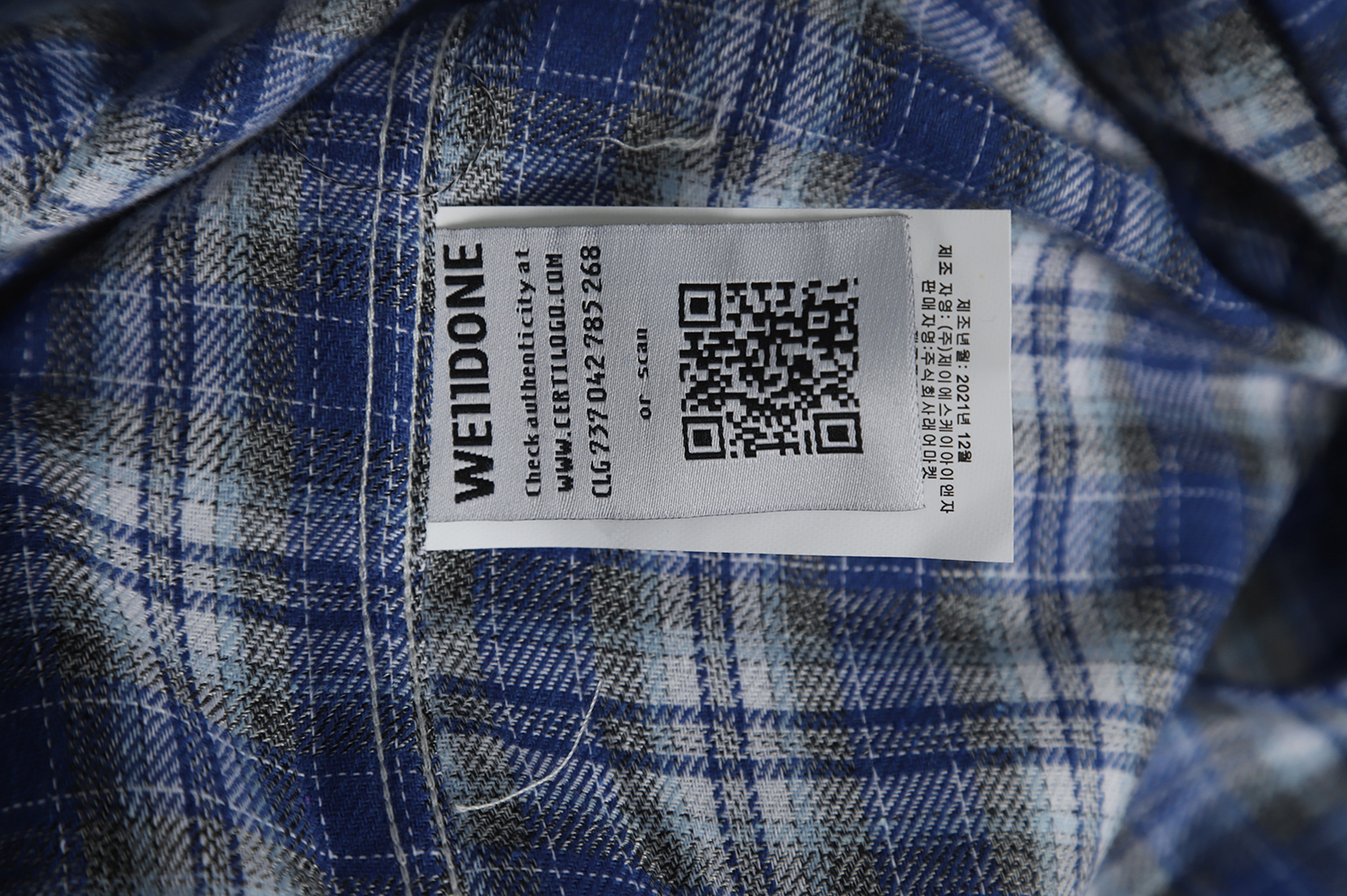WE11 DONE 22FW Barrage Hell Check Shirt