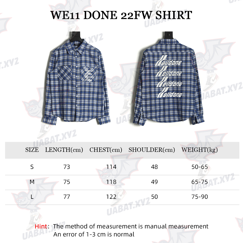 WE11 DONE 22FW Barrage Hell Check Shirt