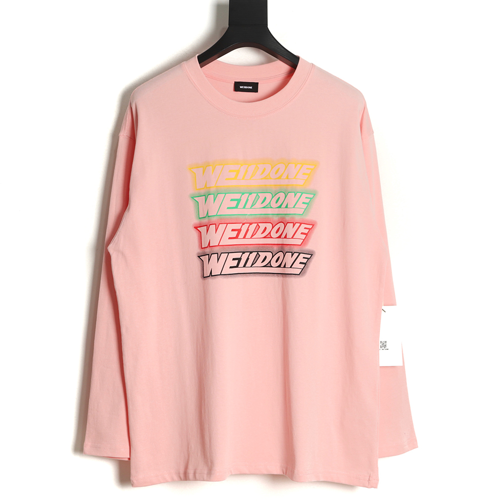 WE11 DONE 22FW four-color barrage long-sleeved T-shirt