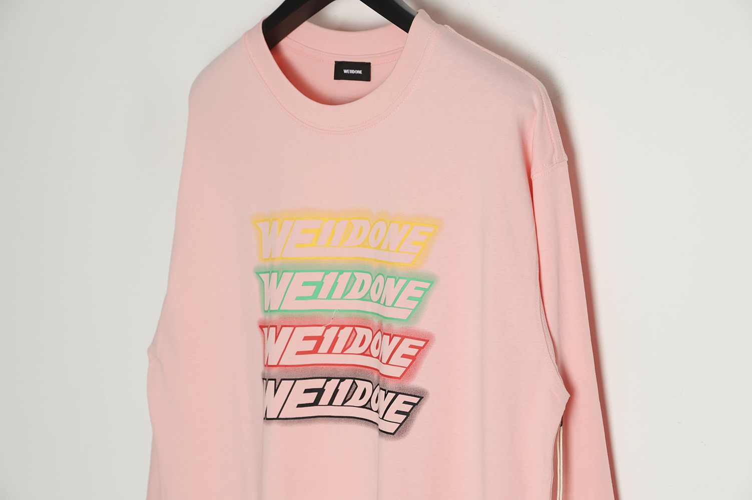 WE11 DONE 22FW four-color barrage long-sleeved T-shirt