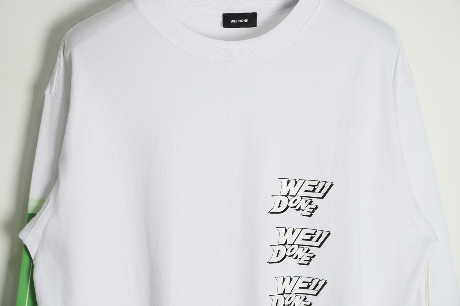 WE11 DONE 22FW vertical letter long-sleeved T-shirt