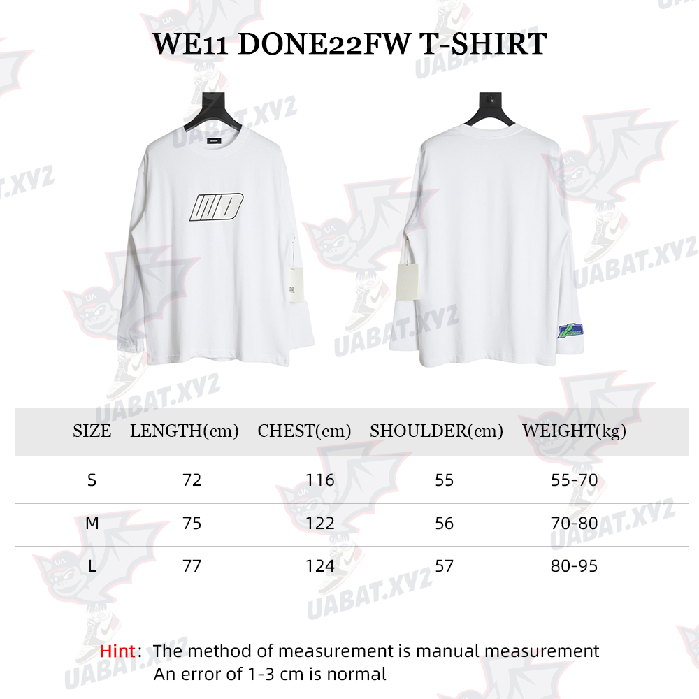 WE11 DONE 22FW Chest WD letter long-sleeved T-shirt
