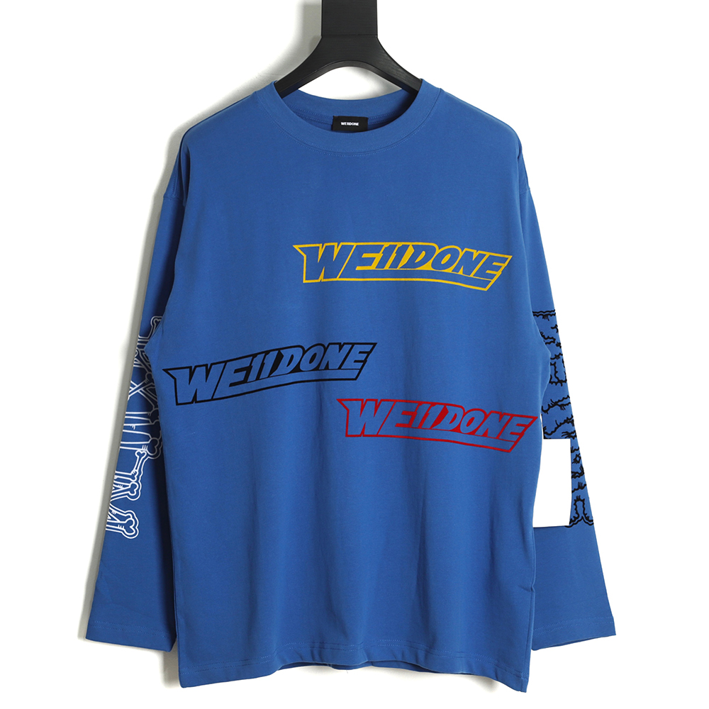 WE11 DONE 22FW Cross Letter Long Sleeve T-Shirt TSK1