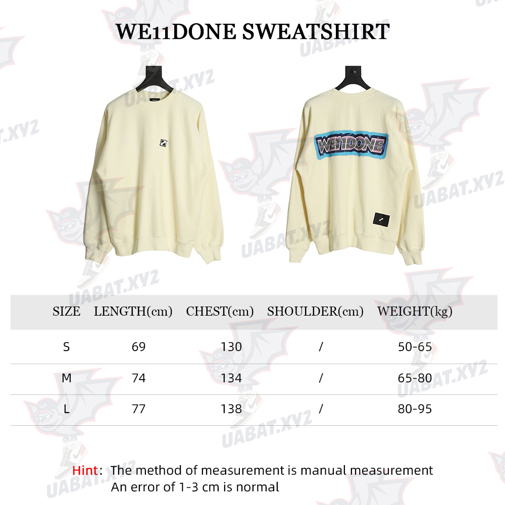 WE11 DONE 22FW Reversed Crew Neck Sweatshirt