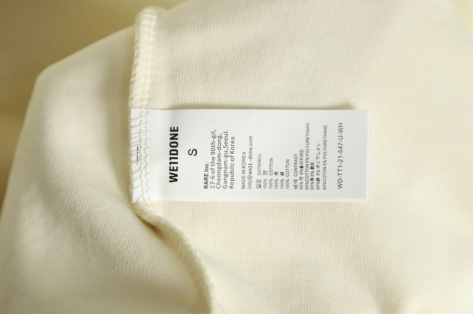 WE11 DONE 22FW Reversed Crew Neck Sweatshirt