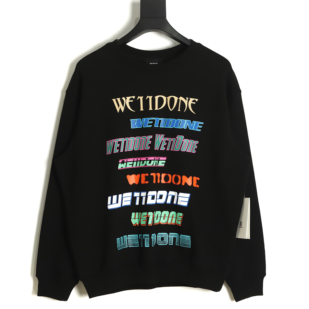WE11 DONE 22FW Neon Barrage Crew Neck Sweatshirt TSK2
