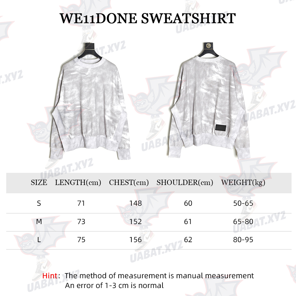 We11done 21 Washed Glow Dark Dirty Sweatshirt