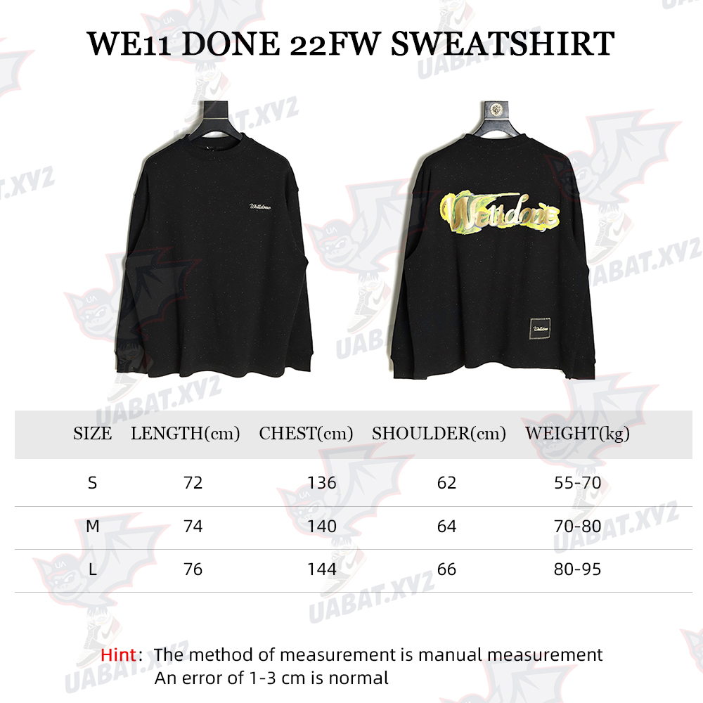 WE11 DONE 21FW colored yarn graffiti round neck sweater TSK1