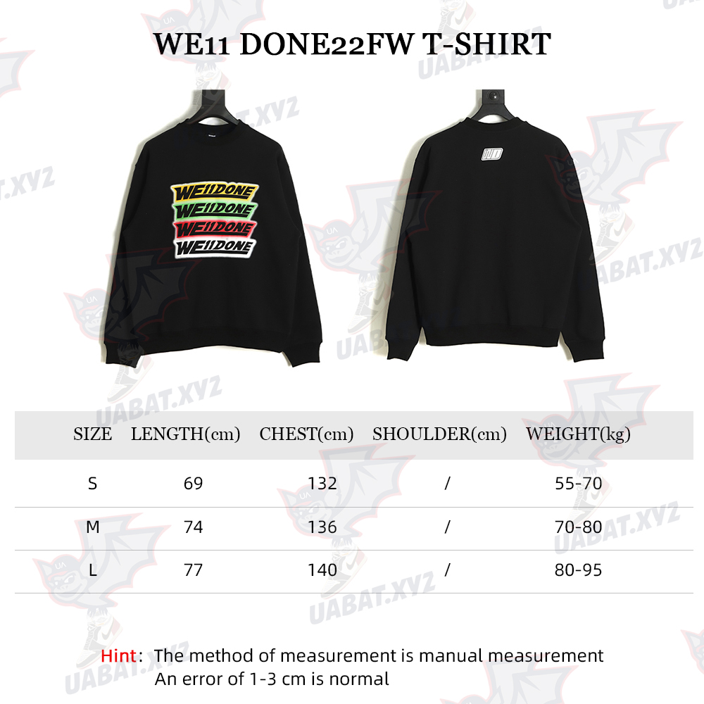 WE11 DONE 22FW four-color barrage round neck sweater