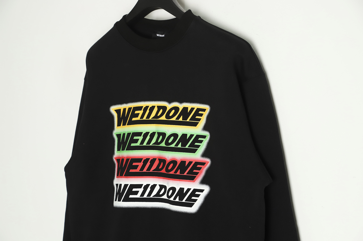 WE11 DONE 22FW four-color barrage round neck sweater